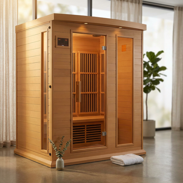 3 - Person FAR Infrared Sauna in Hemlock — Studio Shot